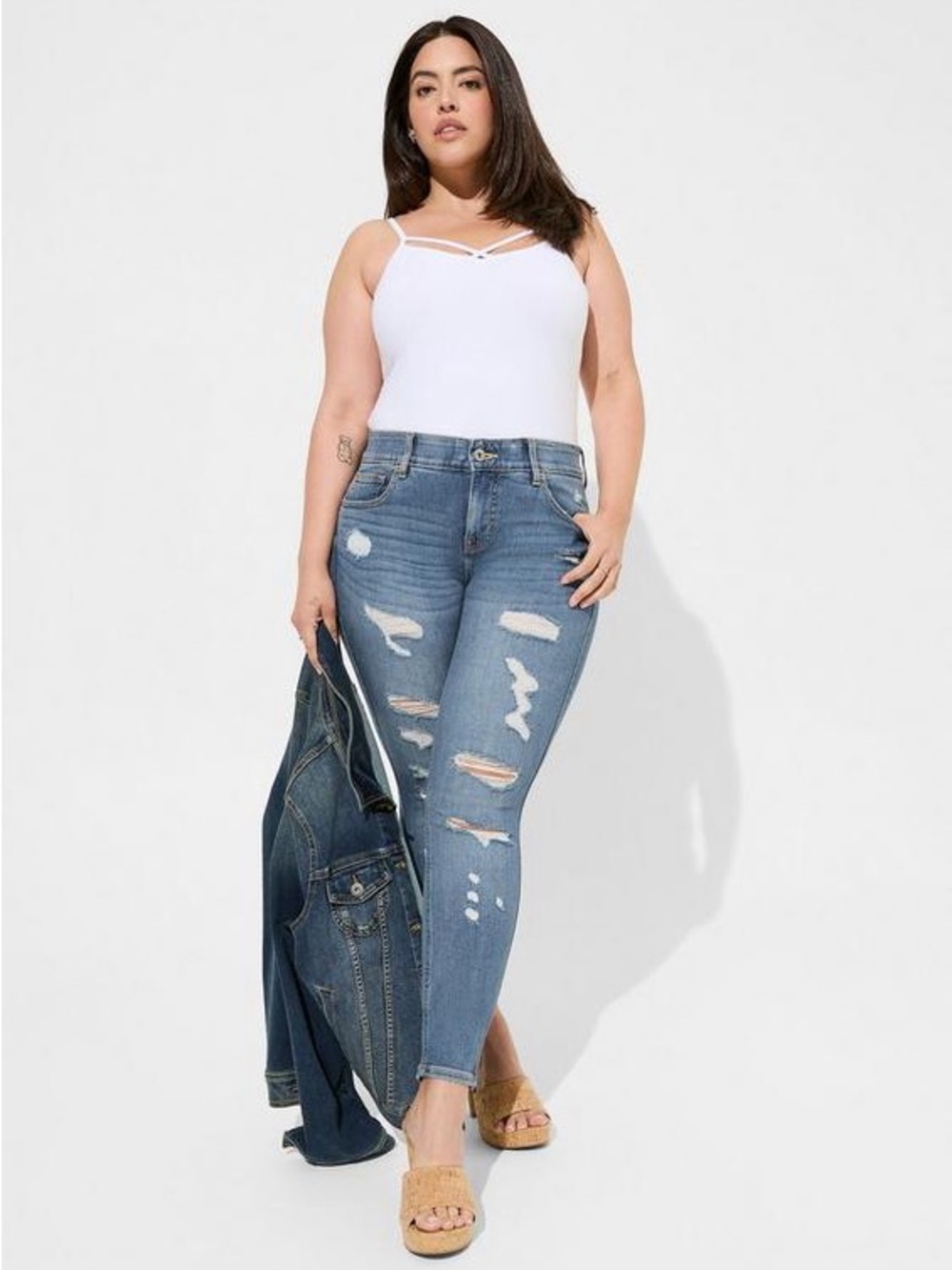 TORRID Bombshell Skinny Premium Stretch High-Rise Destructed Jean Size 22S